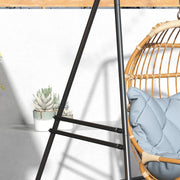 Black Metal Hammock Chair Stand Heavy Duty Frame For Egg Chairs And Porch Swings