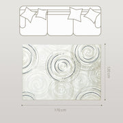 Machine Washable Swirl Pattern Area Rug for Living Room and Bedroom 170 x 120 cm, Cream White