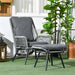 Reclining Rattan Garden Chair With Footstool, Grey