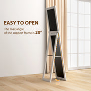 Full Length Wall Mirror 37 x 157 cm With Slim Frame For Bedroom Or Hallway White AOSOM