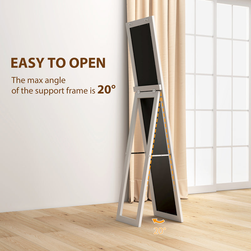 Full Length Wall Mirror 37 x 157 cm With Slim Frame For Bedroom Or Hallway White AOSOM