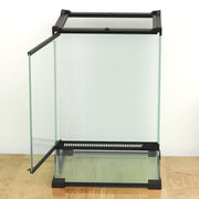 12L Glass Vivarium Tank With Anti Escape Lid And Ventilation For Reptiles And Amphibians, Black