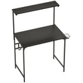 Computer Desk with Shelves and Cup Holder for Small Spaces Black AOSOM