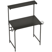 Computer Desk with Shelves and Cup Holder for Small Spaces Black AOSOM