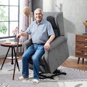 Electric Power Lift Recliner Chair for Elderly with Remote and Footrest for Living Room Charcoal Grey