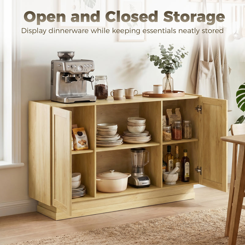 Sideboard with Shelves and Cabinets for Kitchen or Living Room Storage