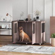 Dog Crate Table for Medium and Large Dogs with Magnetic Door Indoor Use 116 x 60 x 87 cm Purple by PawHut