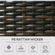 8pc Brown Rattan Corner Sofa Set with Table & Cushions Outsunny