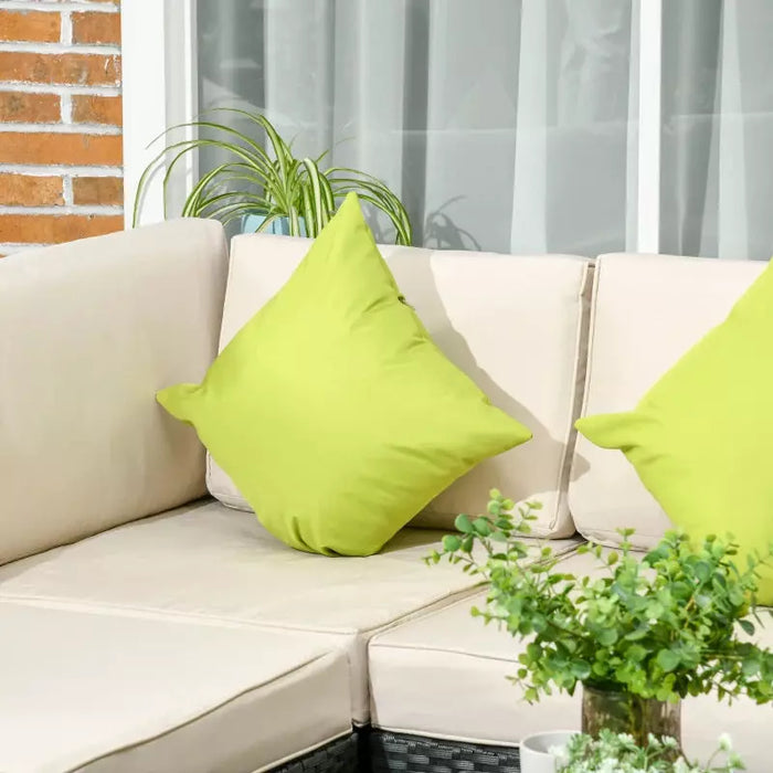 Black Rattan Corner Sofa With Coffee Table