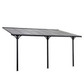 Wall Mounted Gazebo Pergola, Polycarbonate Roof, 4x3m Outsunny