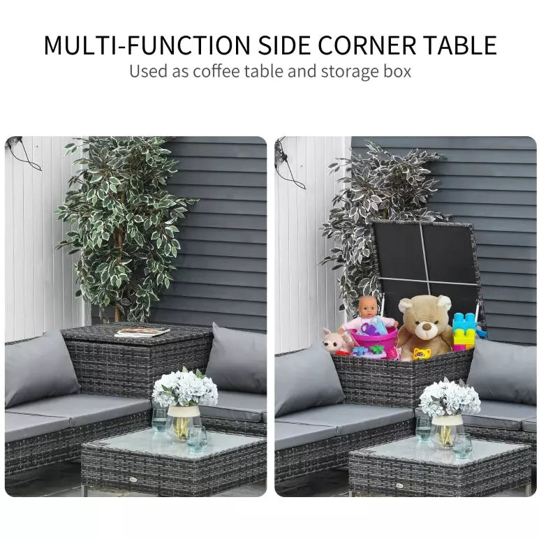 Modern 3 Piece Outdoor Rattan Set - Sofa, Love Seat, Table