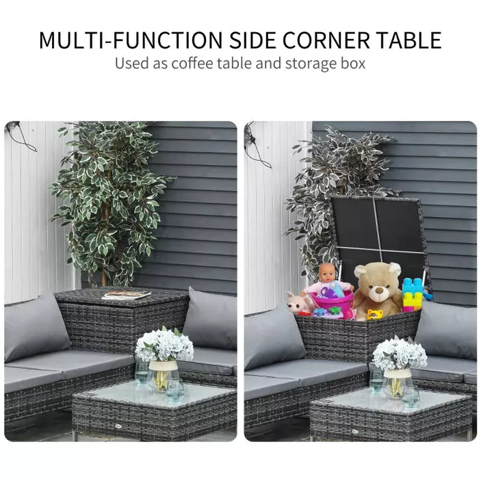 Modern 3 Piece Outdoor Rattan Set - Sofa, Love Seat, Table