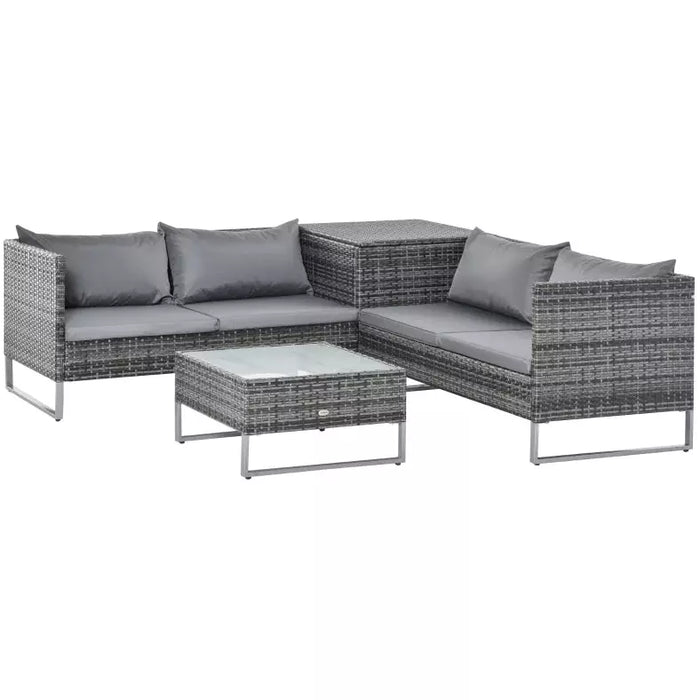 Modern 3 Piece Outdoor Rattan Set - Sofa, Love Seat, Table