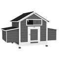 Outdoor Wooden Chicken Coop for 2 to 4 Chickens with Easy-Clean Trays and Nesting Boxes Grey