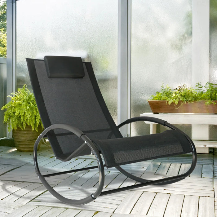 Outdoor Zero Gravity Rocking Chair Black