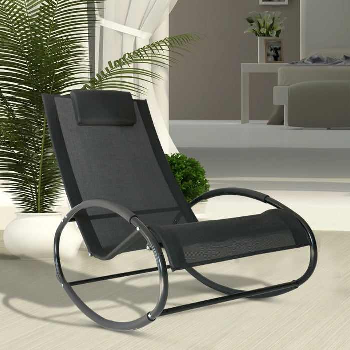 Outdoor Zero Gravity Rocking Chair Black