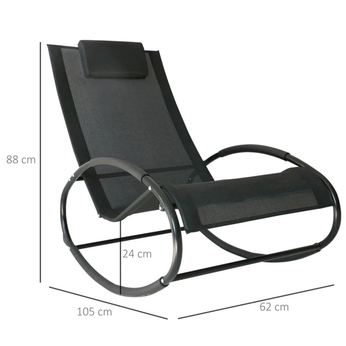 Outdoor Zero Gravity Rocking Chair Black