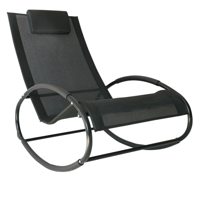 Outdoor Zero Gravity Rocking Chair Black