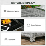 Image of an Outsunny 9 Seater Rattan Garden Sofa Set, Mixed Grey