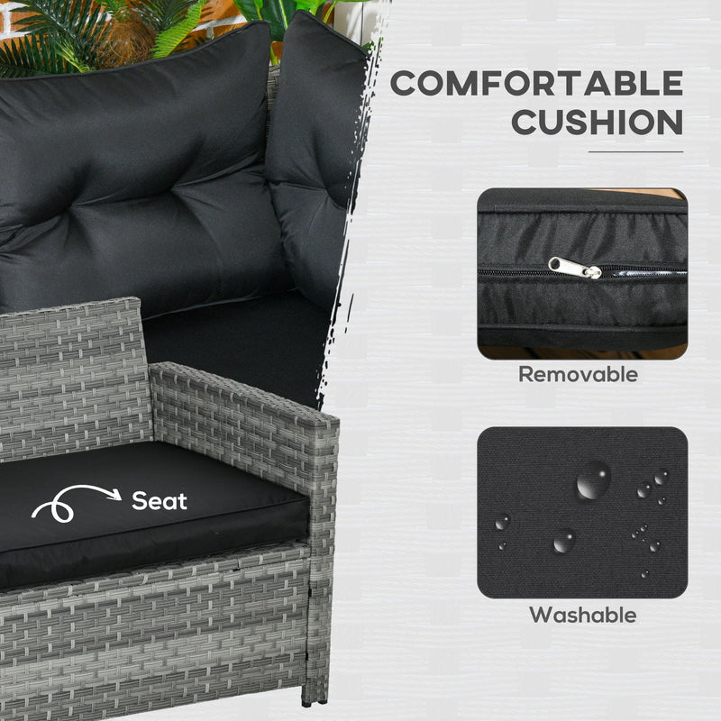 Image of an Outsunny 9 Seater Rattan Garden Sofa Set, Mixed Grey