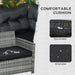 Image of an Outsunny 9 Seater Rattan Garden Sofa Set, Mixed Grey