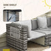 Image of an Outsunny Outdoor Rattan Sofa With Coffee Table, Footstools, Side Tables, Mixed Grey