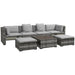 Image of an Outsunny Outdoor Rattan Sofa With Coffee Table, Footstools, Side Tables, Mixed Grey