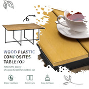 Image of an Outsunny 10 Seat Outdoor Dining Set, Space-Saving Design, Black