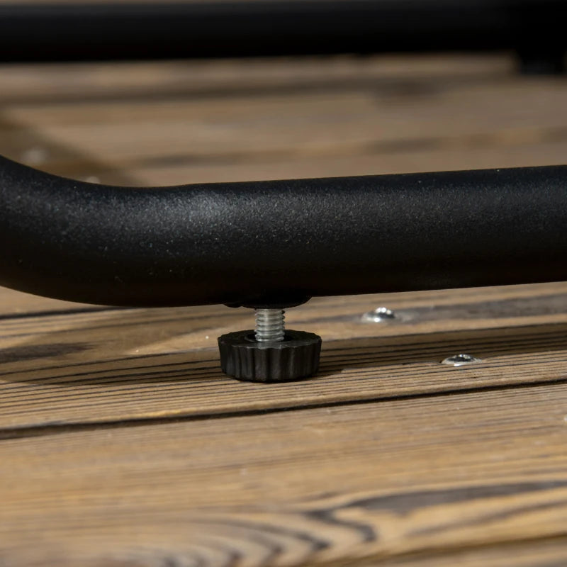 Image of an Outsunny 10 Seat Outdoor Dining Set, Space-Saving Design, Black