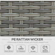 Image of an Outsunny 10 Seater Rattan Garden Furniture Set, Grey