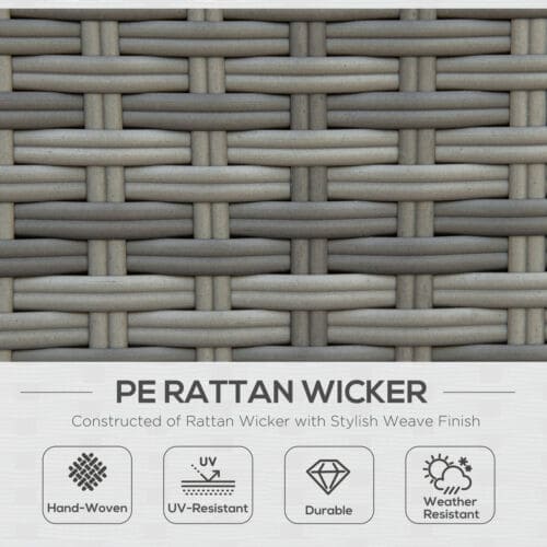Image of an Outsunny 10 Seater Rattan Garden Furniture Set, Grey