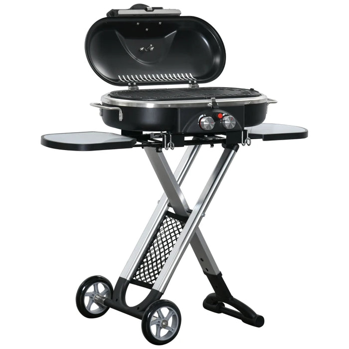 Image of a 2 Burner Folding Gas BBQ Trolley