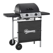 Image of a 2 Burner Gas BBQ Grill Trolley