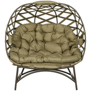 Image of a 2 Seat Egg Chair With Legs, Khaki