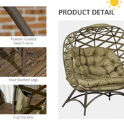 Image of a 2 Seat Egg Chair With Legs, Khaki