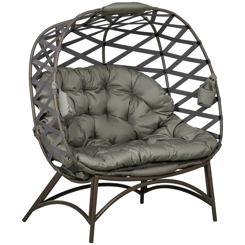 Image of a 2 Seater Egg Chair With Legs, Sand Brown