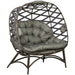 Image of a 2 Seater Egg Chair With Legs, Sand Brown