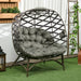 Image of a 2 Seater Egg Chair With Legs, Sand Brown