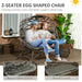 Image of a 2 Seater Egg Chair With Legs, Sand Brown