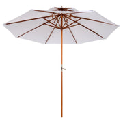 Image of a White 2  Tier Wooden Garden Parasol