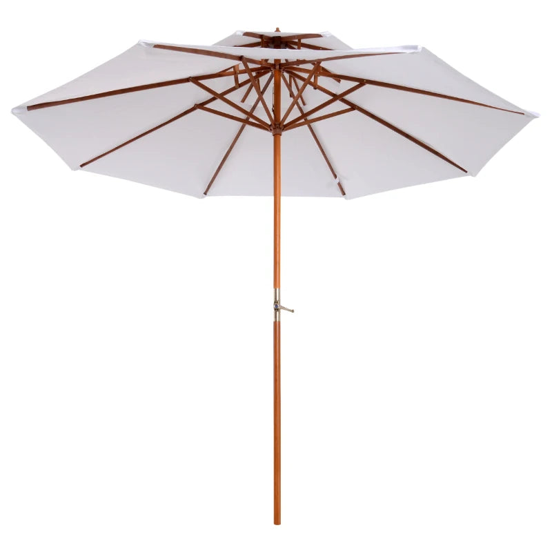 Image of a White 2  Tier Wooden Garden Parasol