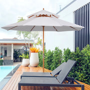 Image of a White 2  Tier Wooden Garden Parasol