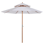 Image of a White 2  Tier Wooden Garden Parasol
