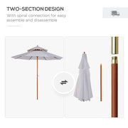 Image of a White 2  Tier Wooden Garden Parasol