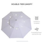 Image of a White 2  Tier Wooden Garden Parasol