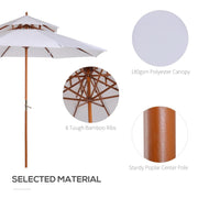 Image of a White 2  Tier Wooden Garden Parasol