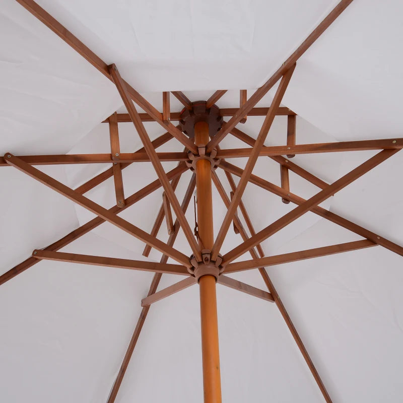 Image of a White 2  Tier Wooden Garden Parasol