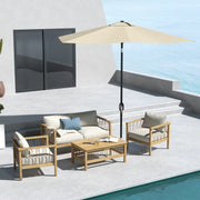 Image of a Beige rectangular garden patio parasol umbrella 2 x 3m