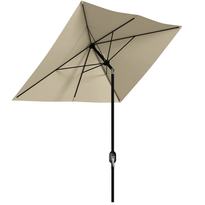 Image of a Beige 2x3m Rectangular Garden Parasol Umbrella