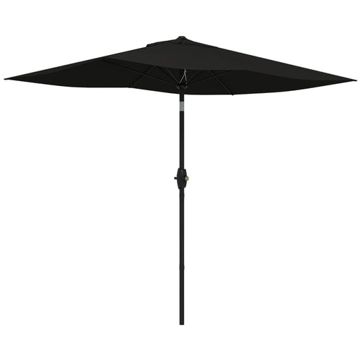 Image of a black rectangular garden patio parasol umbrella 2 x 3m 